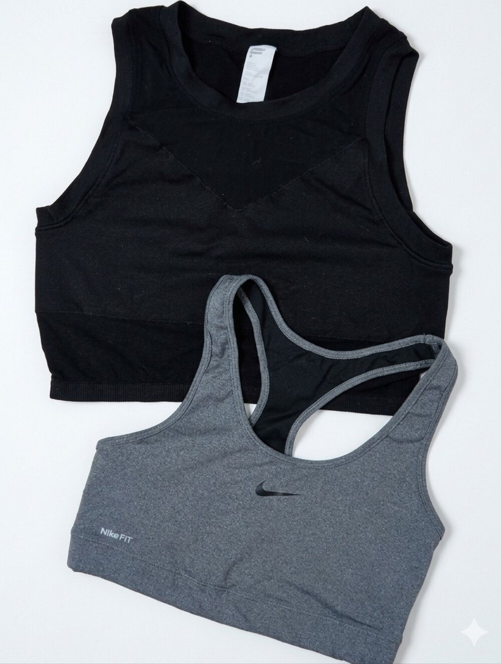 2 For 1 Fabletics Hailey Crop Tank And Heather Gray NikeFit Sports Bra Set XL